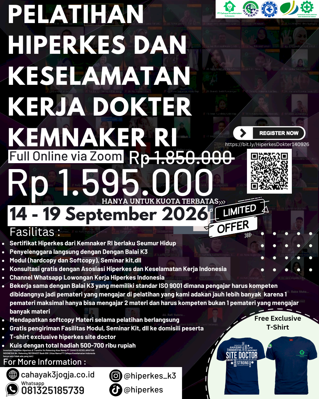 [PROMO] Pelatihan Hiperkes dan Keselamatan Kerja Bagi Dokter Perusahaan KEMNAKER RI