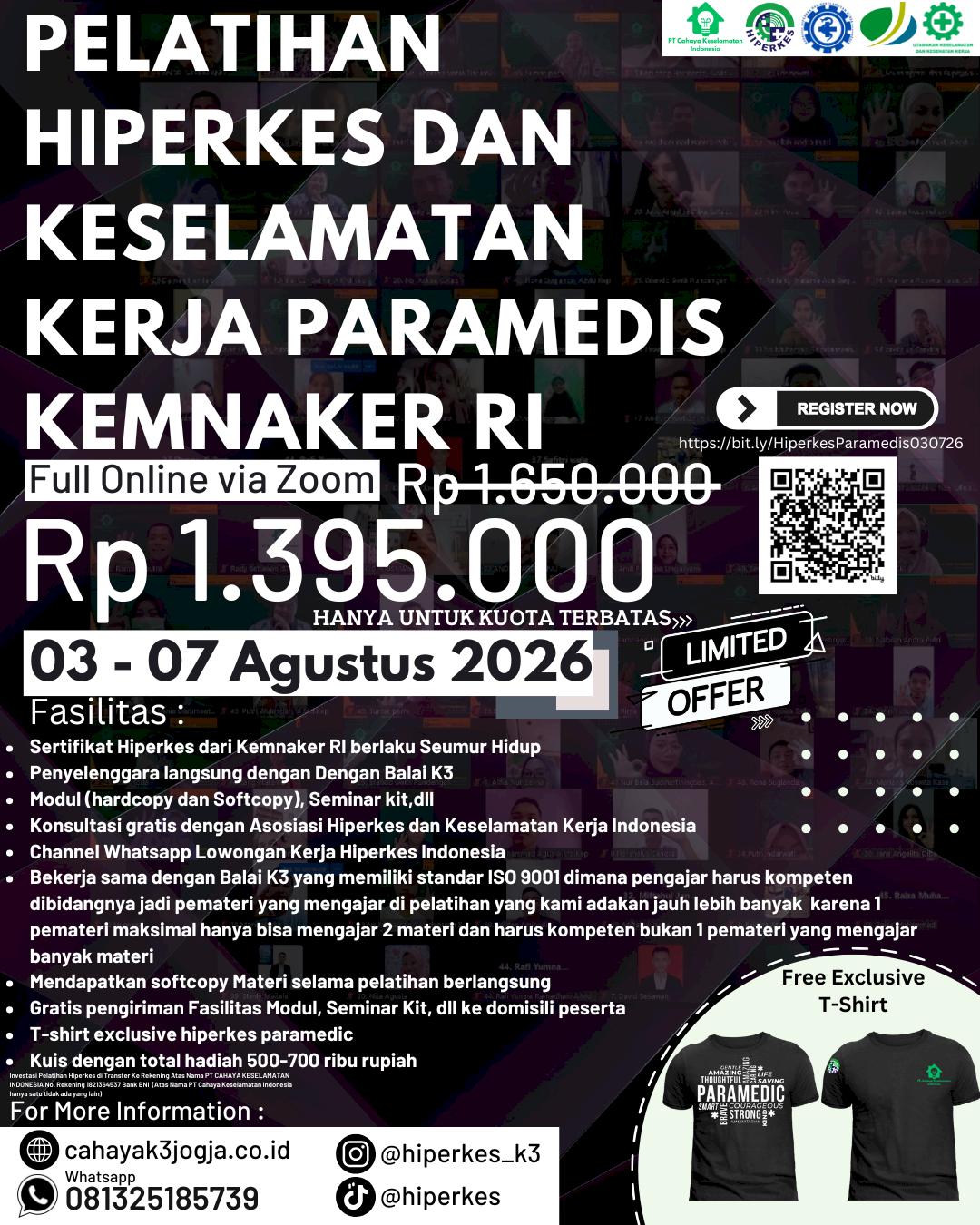 [PROMO] Pelatihan Hiperkes dan Keselamatan Kerja Bagi Paramedis Perawat Bidan KEMNAKER RI