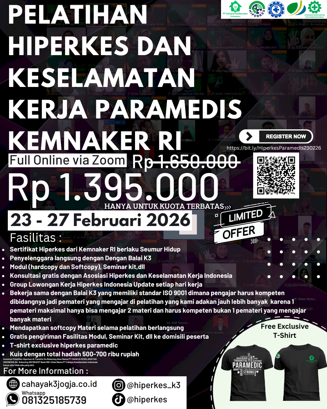 [PROMO] Pelatihan Hiperkes dan Keselamatan Kerja Bagi Paramedis Perawat Bidan KEMNAKER RI